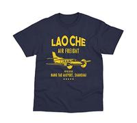 Postees Lao Che Air Freight Inspired by Indiana Jones T-Shirt (XXL) Navy