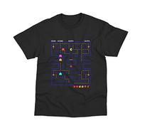 Postees Level in Progress Gaming Inspired by Pacman Direct to Garment Printed Cotton T-Shirt Large Black