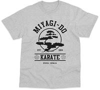 Postees Miyagi-Do Inspired by The Karate Kid Printed T-Shirt (L) Heather Grey