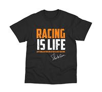 Postees Racing is Life Steve McQueen Le Man 24hr T-Shirt Medium Black