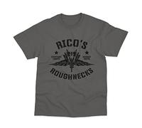 Postees Rico's Roughnecks Inspired by Starship Troopers Printed Cotton T-Shirt Large Grey