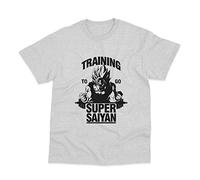 Postees Training to Go Super Saiyan Inspired T-Shirt (S) Grey
