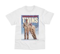 Postees Twins Movie Poster Inspired Direct to Garment Printed Cotton T-Shirt White Large