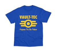Postees Vault-Tec Prepare for The Future Inspired By Fallout Printed T-Shirt XL Royal Blue
