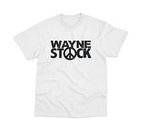 Postees Wayne's World Inspired Wayne Stock T-Shirt (S) White