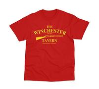 Postees Winchester Tavern Coat of Arms Logo Inspired by Shaun of The Dead Direct to Garment Printed Cotton T-Shirt Medium