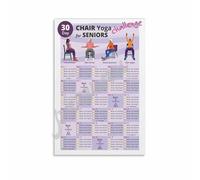 poster 30 Day Seated Yoga Challenge Poster, Easy Poses for Beginners & Seniors, Large Print Wall Art for Home, Office, Retirement Community, Wellness Room(Unframed,08x12inch(20x30cm))