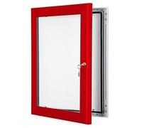 Poster Case Notice Boards - Outdoor Lockable - Red - A3