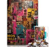Poster Collage 1000 Pieces Jigsaw Puzzles For Teens And Adults,Family Game Stress Reliever Difficult Challenge Artists Collection,Fine Art 38x26cm