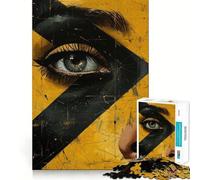 Poster Collage with Face Jigsaw Puzzles 1000 Piece for Adults Think Smart Toy Together Fun Accurate Cut Art Display (38x26cm)