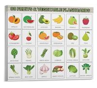 poster Complete Fruit and Veggie Poster English Vocabulary Learning Tool Canvas Print for Daycare and Activity Room(Unframed,16x24inch(40x60cm))