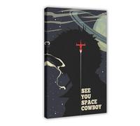 Poster Cowboy Bebop (Spike Spiegel Silhouette) Canvas Poster Wall Art Decor Print Picture Paintings for Living Room Bedroom Decoration 08x12inch(20x30cm)