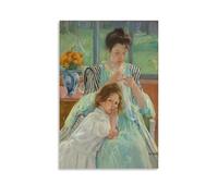 Poster for A Young Mother Sewing by Mary Cassatt Poster Cool Artworks Painting Wall Art Canvas Prints Hanging Picture Posters 20x30inch(50x75cm)