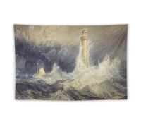 Poster for Bell Rock Lighthouse by Joseph Mallord William Turner Painting Tapestry Wall Art Prints Hanging Tapestries Bedroom Home Modern Decoration 60"x90"