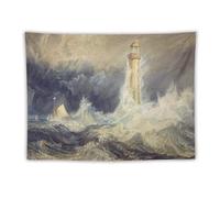 Poster for Bell Rock Lighthouse by Joseph Mallord William Turner Print Tapestry Wall Art Painting Gifts Bedroom Living Room Decor Modern Home 60"x80"