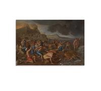 Poster for Crossing The Red Sea by Nicolas Poussin Wall Art Poster Scroll Canvas Painting Picture Living Room Decor Home 08x12inch(20x30cm)