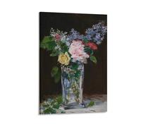 Poster for Edouard Manet's Roses And Lilacs in A Vase Posters Art Print Wall Photo Paint Poster Hanging Picture Family Decor 16x24inch(40x60cm)