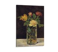 Poster for Edouard Manet's Roses And Tulips in A Vase Canvas Wall Art Poster Decorative Modern Home Print Picture Artworks Posters 24x36inch(60x90cm)
