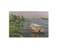 Poster for Gustave Caillebotte's The Boathouse at Argenteuil Painting On Canvas Wall Art Poster Scroll Picture Print Walls Decor Home Posters 24x36inch(60x90cm)