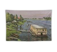 Poster for Gustave Caillebotte's The Boathouse at Argenteuil Tapestry Cool Artworks Painting Wall Art Prints Hanging Picture Home Decor Tapestries Gift Idea 40"x60"