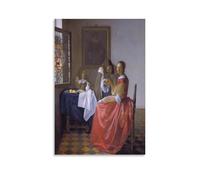 Poster for Johannes Vermeer's Girl with A Wineglass Poster Print Art Wall Painting Canvas Posters Modern Bedroom Decor 08x12inch(20x30cm)