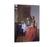 Poster for Johannes Vermeer's Girl with A Wineglass Posters Wall Art Painting Canvas Prints Decor Poster Artworks 08x12inch(20x30cm)