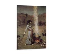 Poster for John William Waterhouse's The Magic Circle Wall Art Poster Scroll Canvas Painting Picture Living Room Decor Home 08x12inch(20x30cm)