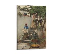 Poster for John William Waterhouse's The Orange Garden Wall Art Picture Painting Poster Canvas Print Posters Artworks Room Decor 08x12inch(20x30cm)