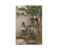 Poster for John William Waterhouse's The Orange Garden Wall Art Poster Scroll Canvas Painting Picture Living Room Decor Home 16x24inch(40x60cm)