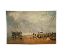 Poster for Joseph Mallord William Turner's Fish Market at Hastings Beach Print Photo Art Painting Tapestry Home Decorative Bedroom Modern Decor Tapestries Gifts 60"x90"