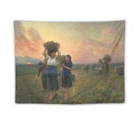 Poster for Jules Breton's The Last Gleaners Picture Print Wall Art Tapestry Painting Tapestries Artworks Gift Idea Room Aesthetic 30"x40"