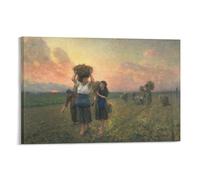 Poster for Jules Breton's The Last Gleaners Wall Art Poster Scroll Canvas Painting Picture Living Room Decor Home 08x12inch(20x30cm)