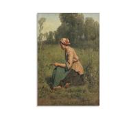 Poster for Jules Breton's The Young Peasant Woman with The Scarab Beetle Canvas Art Poster And Wall Art Picture Print Modern Family Decor Posters 16x24inch(40x60cm)