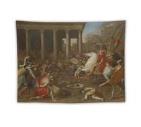 Poster for Nicolas Poussin's The Destruction of The Temple in Jerusalem Tapestries Art Print Wall Photo Paint Tapestry Hanging Picture Family Bedroom Decor Gift 60"x80"
