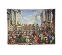 Poster for Paolo Veronese's The Wedding at Cana Print On Tapestry Scroll Wall Art Picture Family Home Decor Bedroom Decorative Tapestries 60"x80"