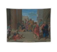 Poster for Saint Peter And Saint John Healing The Cripple by Nicolas Poussin Tapestry Wall Art Picture Prints Hanging Photo Gift Idea Decor Home Tapestries Artworks 60"x80"