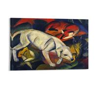 Poster for The Dog, The Fox And The Cat by Expressionist Franz Marc Poster Painting Canvas Wall Art Living Room Posters Painting 12x18inch(30x45cm)