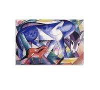 Poster for The First Animals by Expressionist Franz Marc Picture Print Canvas Poster Wall Paint Art Posters Decor Modern Home Artworks 16x24inch(40x60cm)