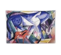 Poster for The First Animals by Expressionist Franz Marc Tapestries Art Print Wall Photo Paint Tapestry Hanging Picture Family Bedroom Decor Gift 60"x90"