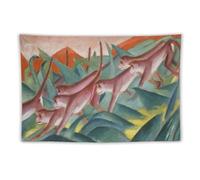 Poster for The Monkeys by Expressionist Franz Marc Tapestries Art Print Wall Photo Paint Tapestry Hanging Picture Family Bedroom Decor Gift 40"x60"