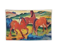 Poster for The Red Horse by Expressionist Franz Marc Wall Art Tapestry Print Paint Artworks Modern Decor Bedroom Tapestries 60"x90"