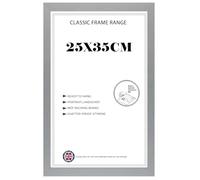 Poster Frame 35x25cm MDF Wood with Shatterproof Acrylic Front 9.8x13.77'' Picture Frame for Posters, Photos & Prints, Portrait & Landscape Display- Silver