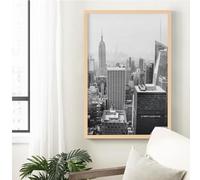 Poster Frame A1 A2 A3 A4 A5 A6 Wooden Portrait & Horizontal Wall Photo Frame Durable Acrylic Plexiglass Photos Canvas Pictures Frame for Home Decoration (Oak, 60x90cm)