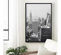 Poster Frame A1 A2 A3 A4 A5 A6 Wooden Portrait & Horizontal Wall Photo Frame Durable Acrylic Plexiglass Photos Canvas Pictures Frame for Home Decoration (Black, 60x90cm)