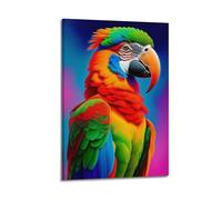 Poster Frame Canvas Wall Art Prints for Hallway Decor - Animal Close Up Standing Parrot 16x24inch(40x60cm) Picture Frame Artwork