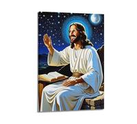 Poster Frame Canvas Wall Art Prints for Home Decor - Jesus Religion Night Wisdom Sharing 24x36inch(60x90cm) Picture Frame Artwork