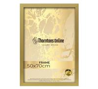 Poster Frame -Plain Gold 50x70cm mdf backing with both ways hanging hooks |Picture Photo frame 70x50cm |Acrylic front | Home & Office Decor