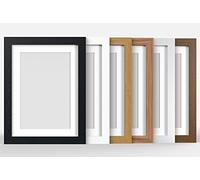 Poster Frames Eton Wood Perfect For Wall Gallery, Living Room & For Wall Shatterproof Styrene, Silver Frame Ivory Mount, 50x60cm Pic Size 40x50cm