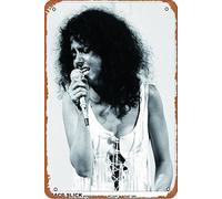 Poster Grace Slick - Woodstock 1969 Illustrations music poster Retro Metal Tin Sign Vintage Art Sign for Home Coffee Music Wall Decor 8x12 Inch
