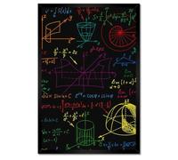 Poster in white frame Wall Art Decor 40x60cm Colorful math patterns - Classroom theme No. H10679M_RAPL1F